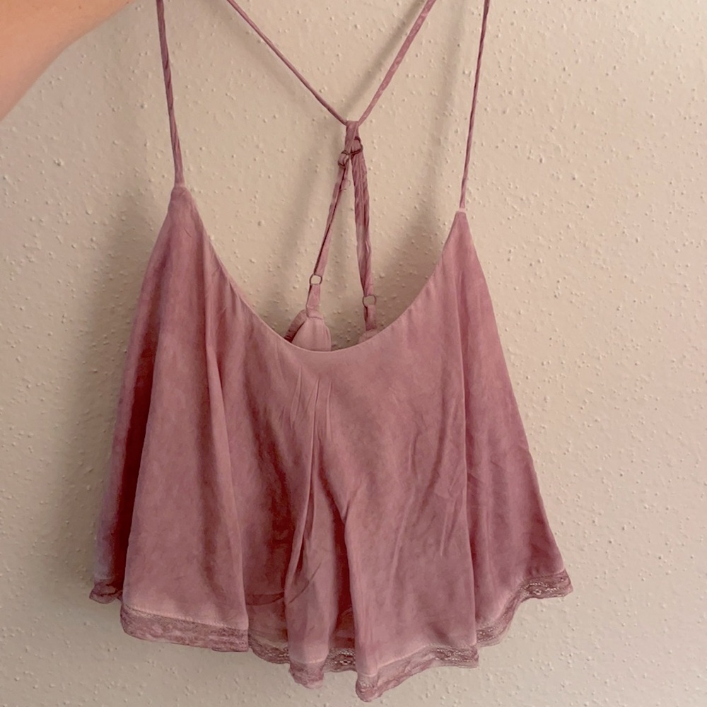 AE blush pink flowy crop top tank